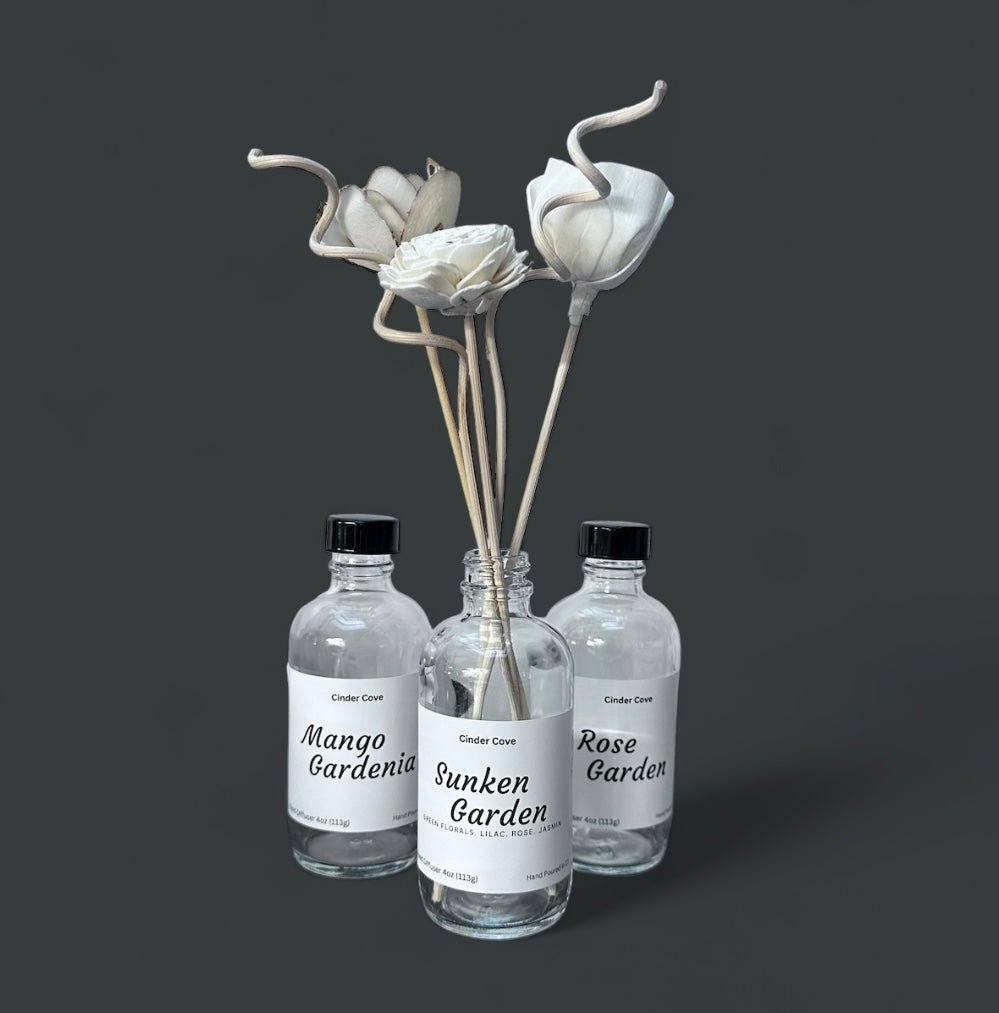 Floral Scented Reed Diffuser With Flowers